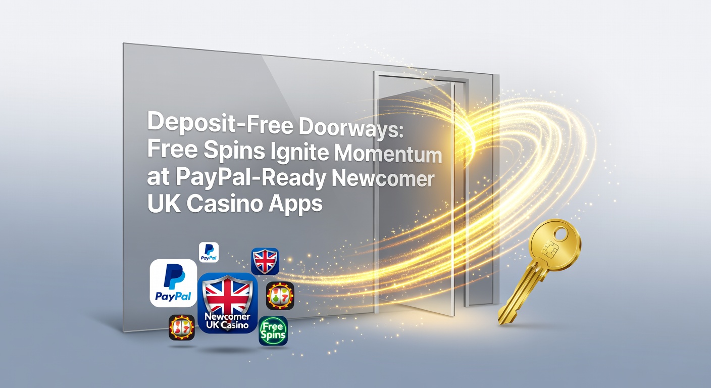 Mobile screen displaying a no-deposit free spins bonus on a sleek UK casino app interface with PayPal logo prominent