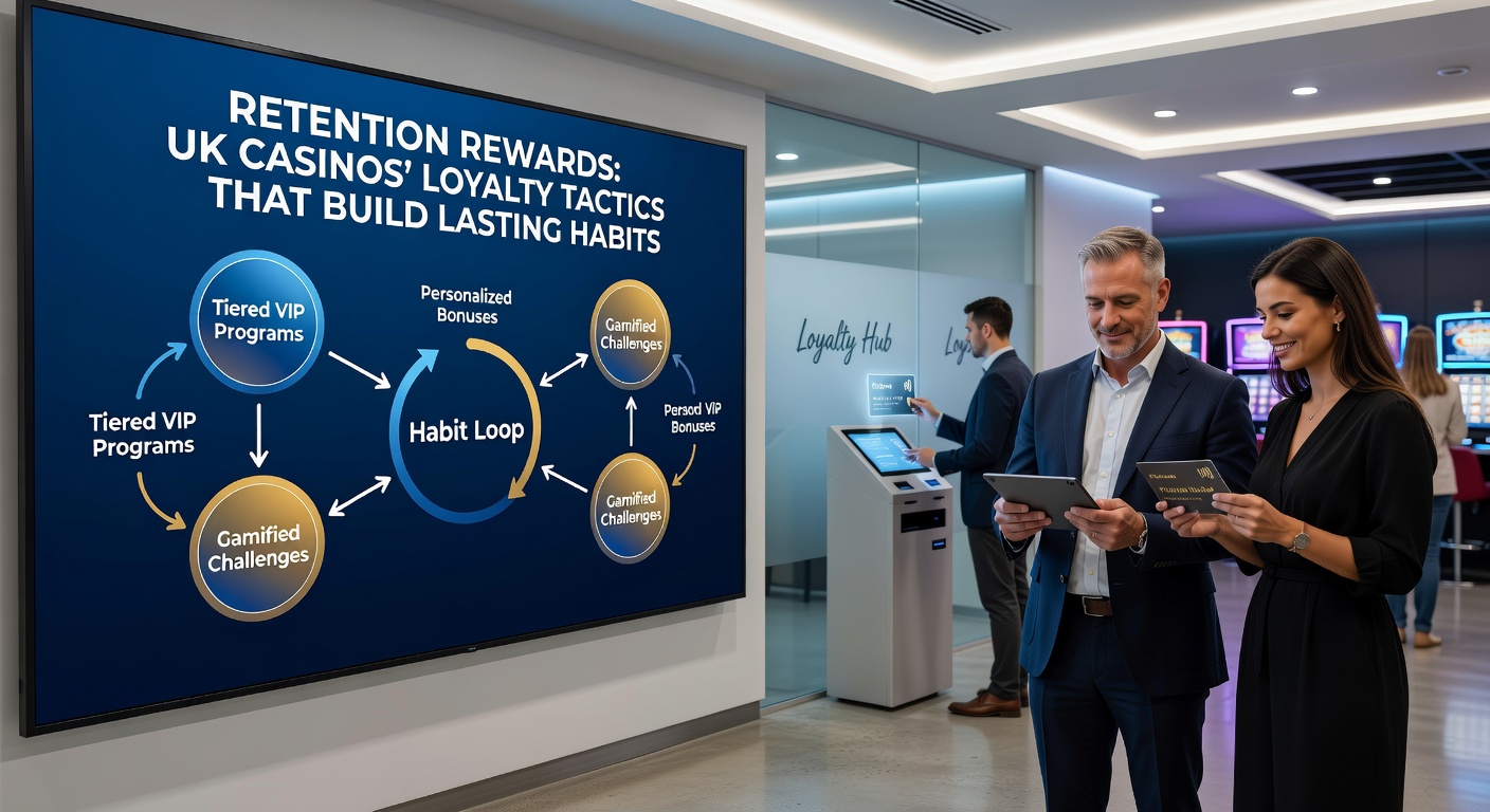 Close-up of a player's phone screen showing a casino app loyalty dashboard with tier progress bars, reward points accumulating, and a VIP invitation popup