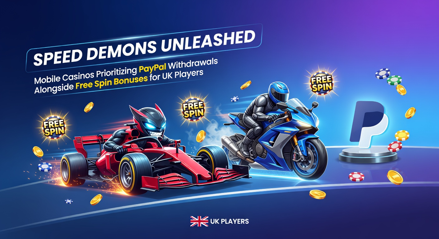 Vibrant mobile casino interface displaying PayPal withdrawal options and free spin promotions tailored for UK users