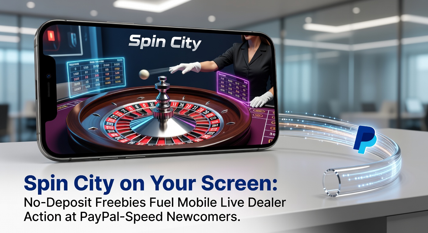 Vibrant mobile screen displaying live dealer blackjack table with spinning slot symbols and PayPal lightning bolt icon for instant withdrawals