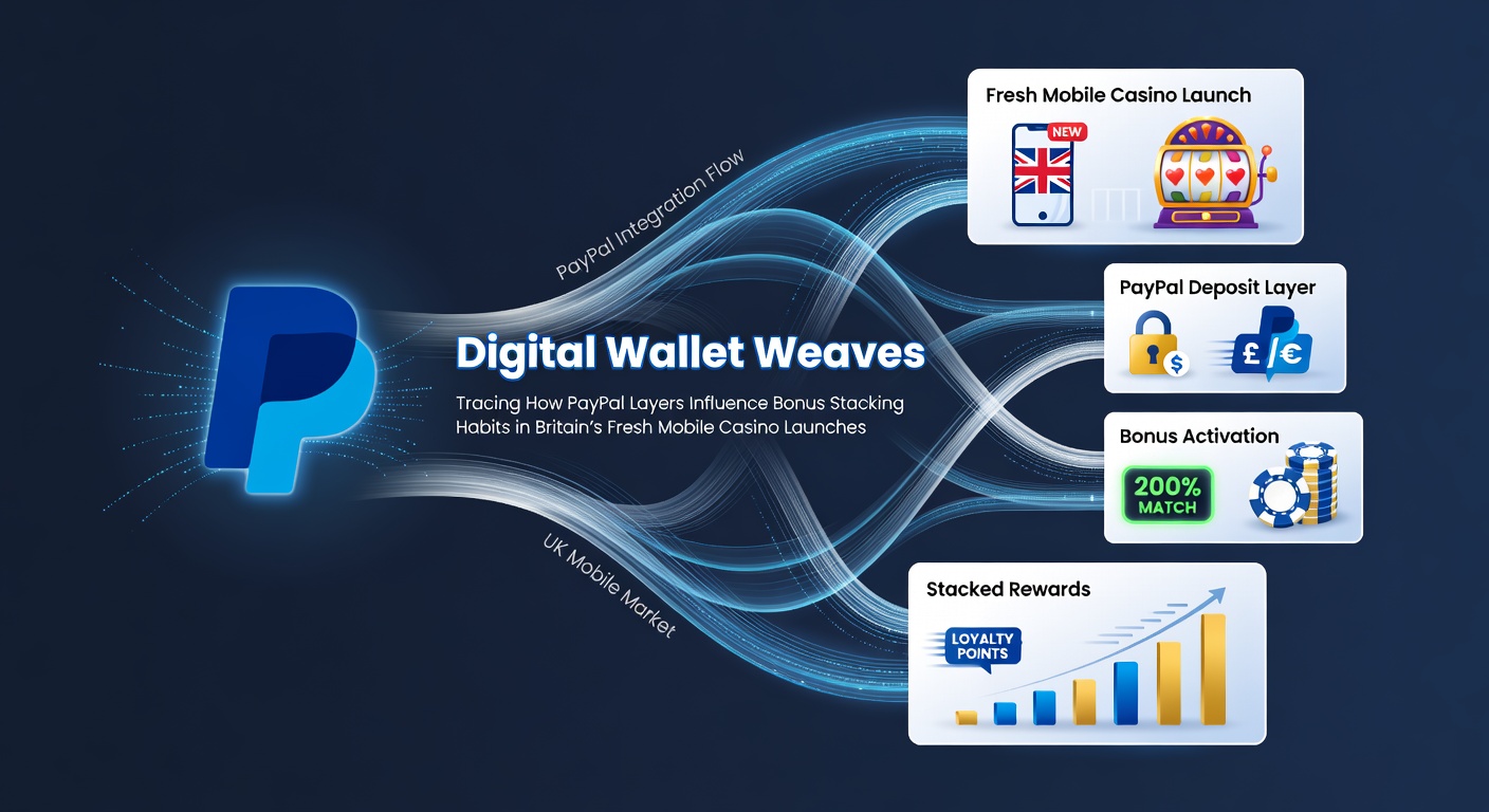 Digital wallet integration showing PayPal layers connecting to mobile casino bonus systems on a smartphone screen