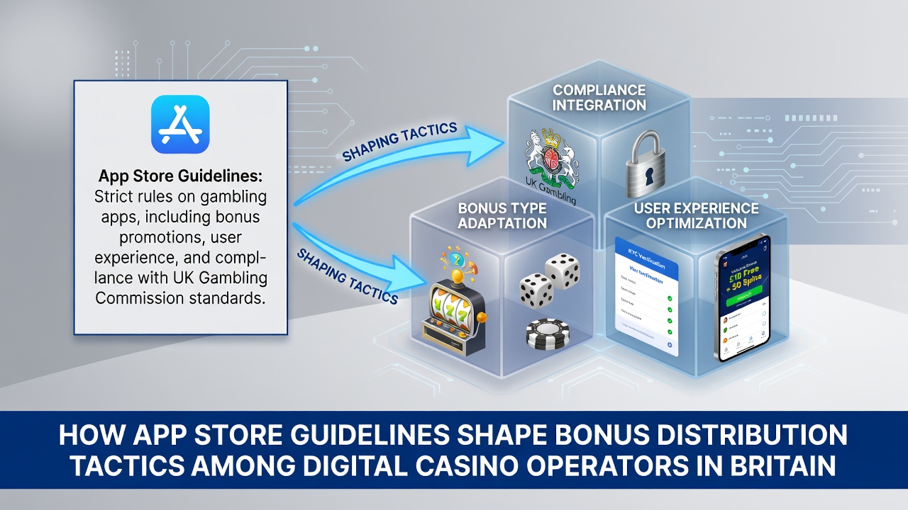 Digital interface showing app store compliance elements for casino bonus promotions