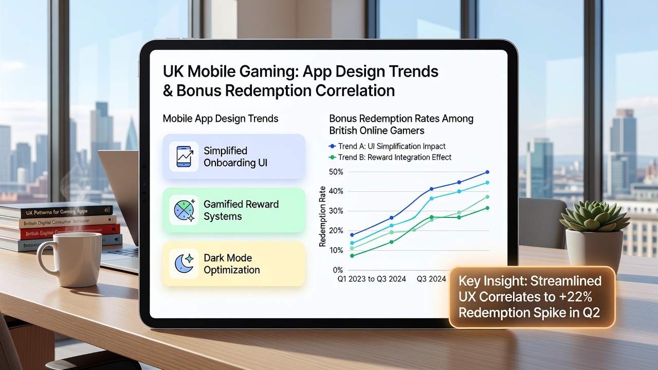 Data visualization of bonus redemption trends correlated with mobile app design updates