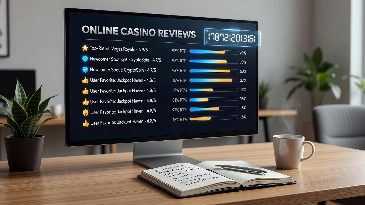 Detailed breakdown of casino review metrics including bonus terms, RTP rates, and customer support response times