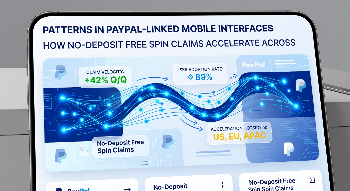 Analytics dashboard displaying rising no-deposit spin claims linked to PayPal mobile interfaces over time