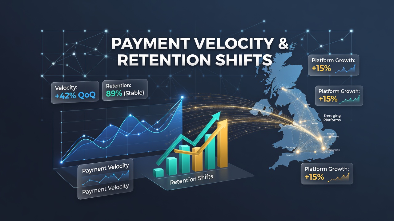 Payment processing dashboards showing velocity metrics on British digital gambling interfaces