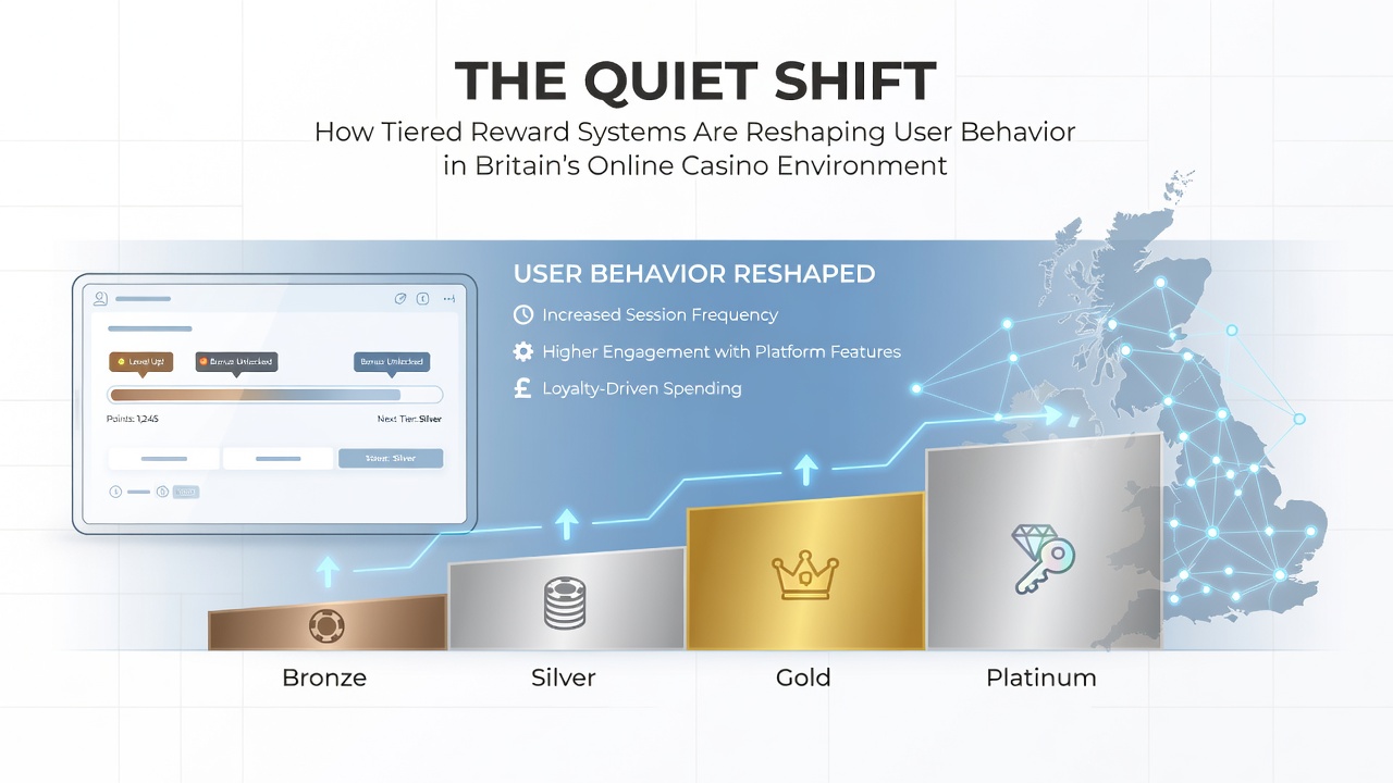 Analytics dashboard showing player progression through loyalty tiers on a UK casino platform