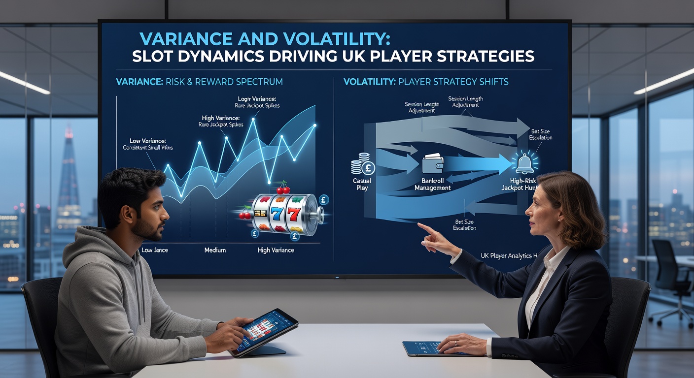 UK casino player at a slot machine screen displaying a high-volatility bonus round activation, with charts overlaying volatility metrics