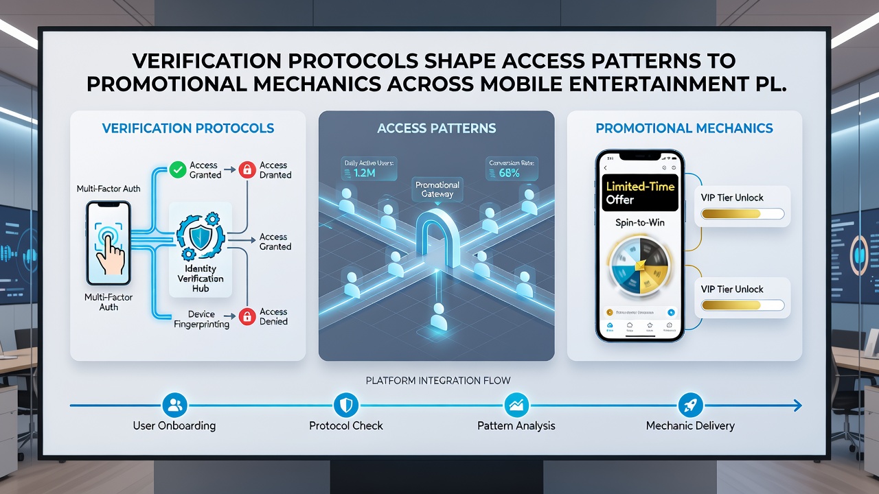 Analytics dashboard displaying user access patterns and verification completion rates on a mobile entertainment platform
